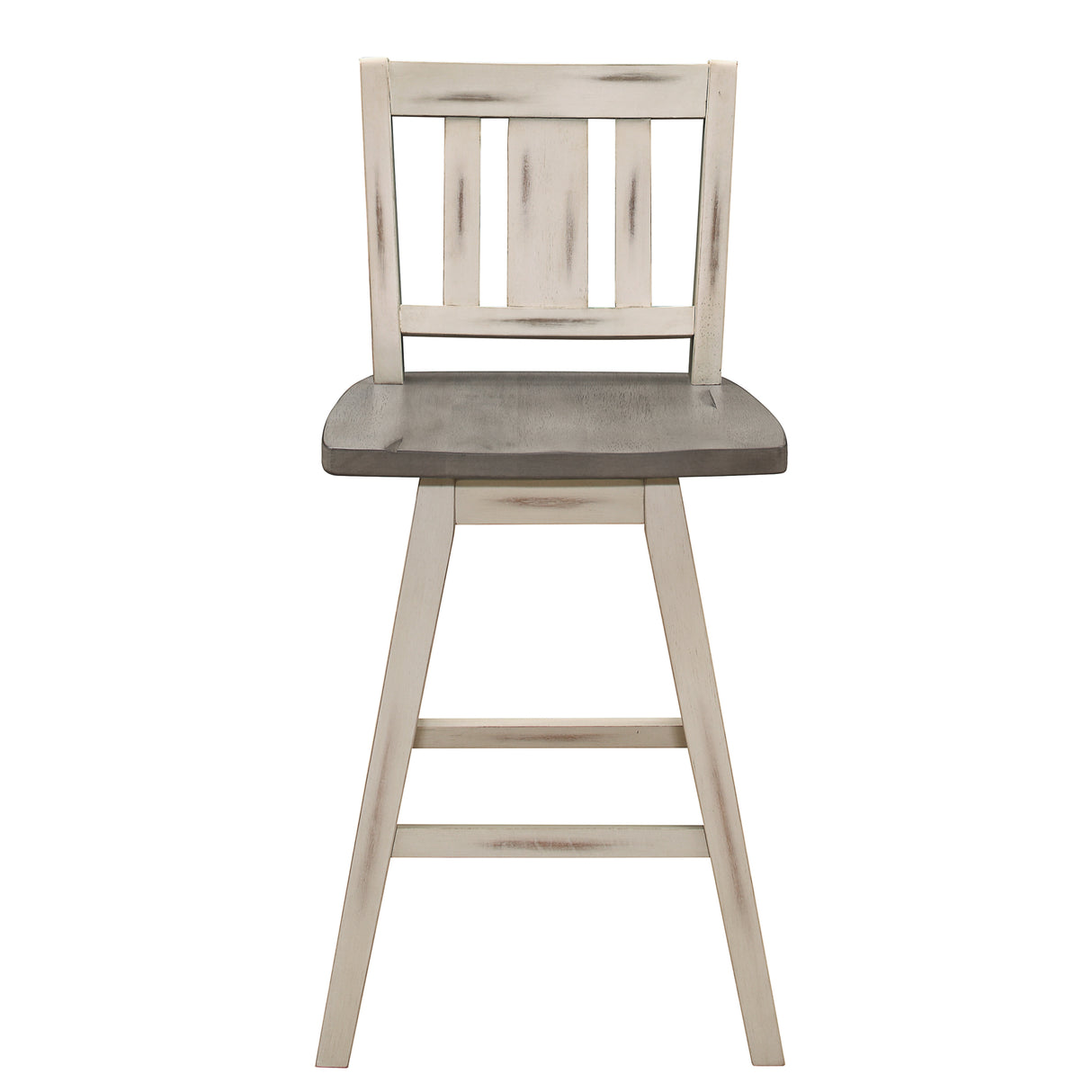 Amsonia Gray/White Slat Back Swivel Counter Height Chairs, Set of 2 from Homelegance - Luna Furniture
