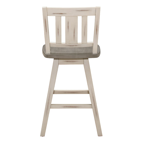Amsonia Gray/White Slat Back Swivel Counter Height Chairs, Set of 2 from Homelegance - Luna Furniture
