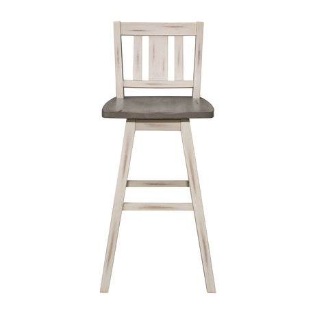 Amsonia Gray/White Slat Back Swivel Pub Height Chairs, Set of 2 from Homelegance - Luna Furniture