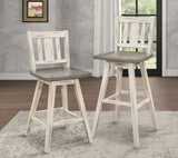 Amsonia Gray/White Slat Back Swivel Pub Height Chairs, Set of 2 from Homelegance - Luna Furniture