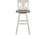 Amsonia Gray/White X-Back Swivel Pub Height Chairs, Set of 2 from Homelegance - Luna Furniture
