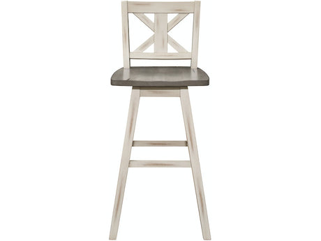 Amsonia Gray/White X-Back Swivel Pub Height Chairs, Set of 2 from Homelegance - Luna Furniture