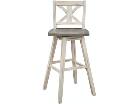 Amsonia Gray/White X-Back Swivel Pub Height Chairs, Set of 2 from Homelegance - Luna Furniture
