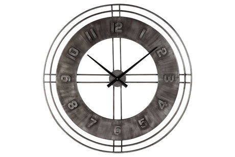 Ana Sofia Antique Gray Wall Clock from Ashley - Luna Furniture