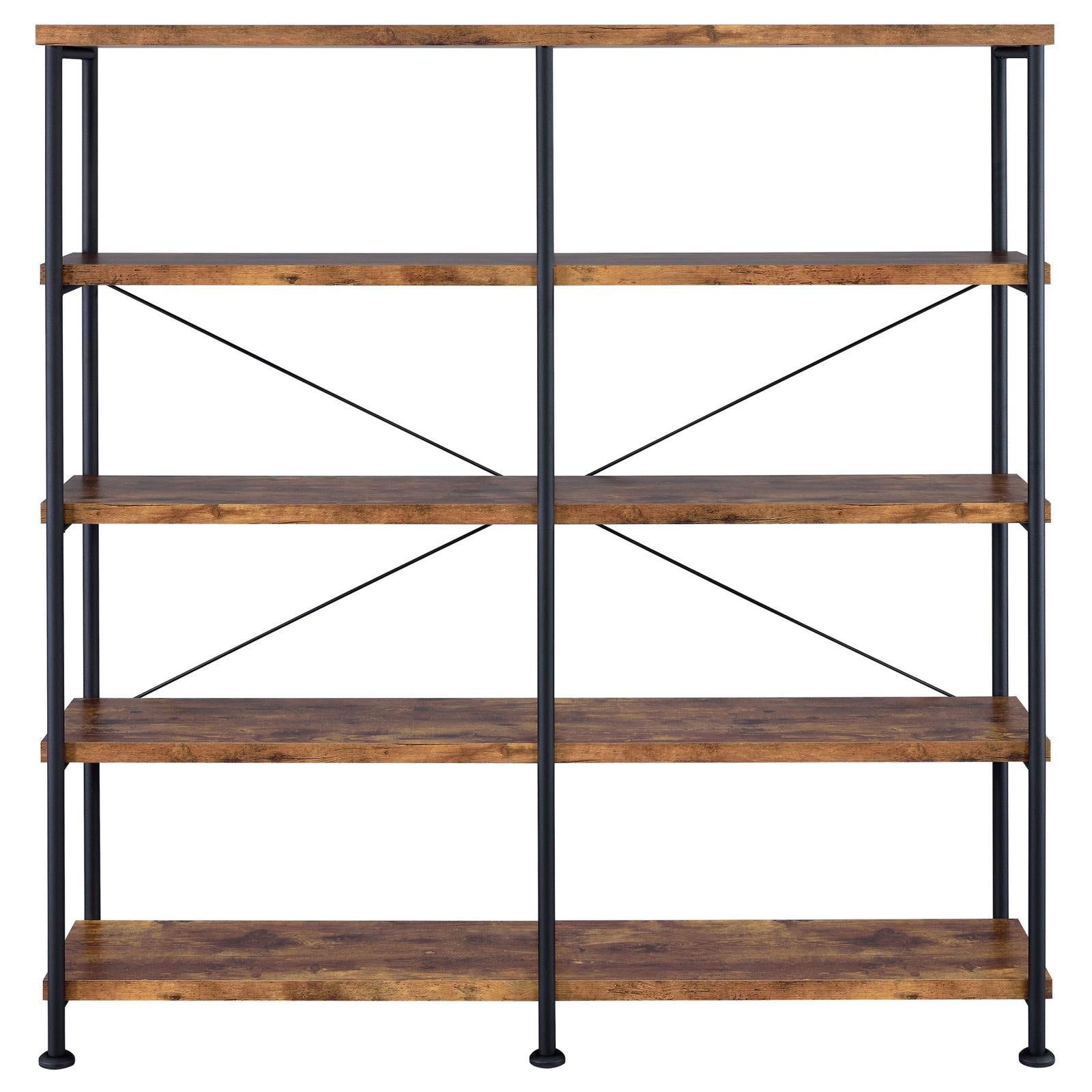Coaster Analiese 4-shelf Open Bookcase Antique Nutmeg - Luna Furniture