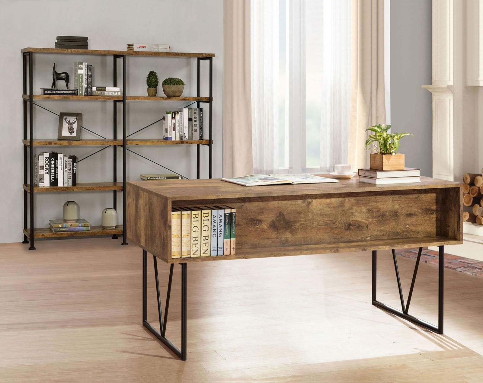 Coaster Analiese 4-shelf Open Bookcase Antique Nutmeg - Luna Furniture