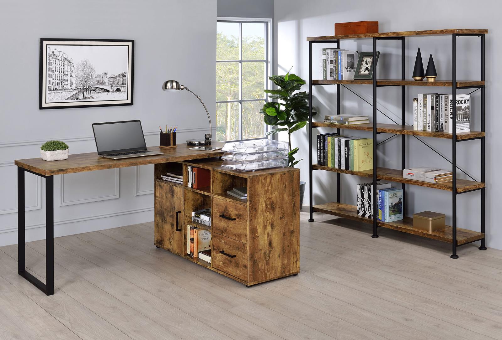 Coaster Analiese 4-shelf Open Bookcase Antique Nutmeg - Luna Furniture