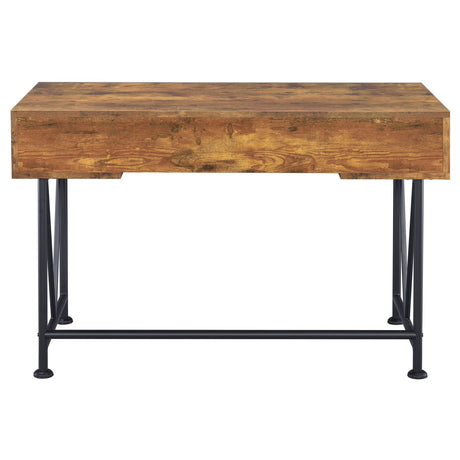 Analiese Antique Nutmeg and Black 2-Piece 3-Drawer Writing Desk Set from Coaster - Luna Furniture