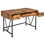 Analiese Antique Nutmeg and Black 3-Drawer Writing Desk from Coaster - Luna Furniture