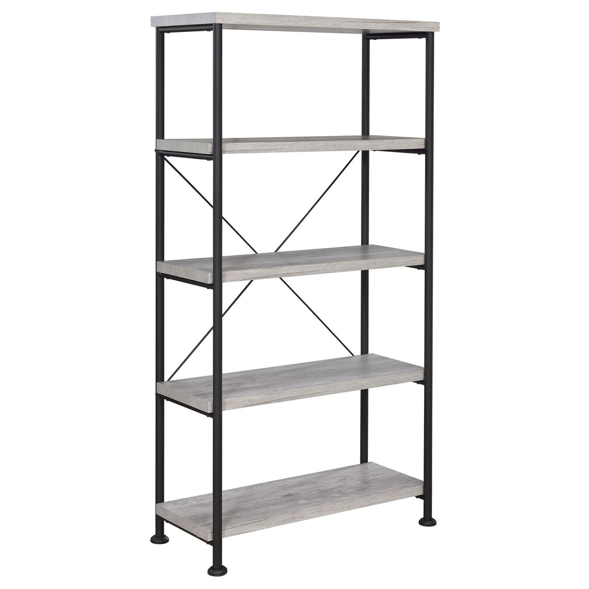 Analiese Gray Driftwood 4-Shelf Bookcase from Coaster - Luna Furniture