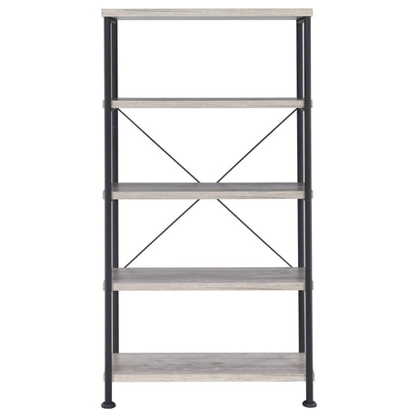 Analiese Gray Driftwood 4-Shelf Bookcase from Coaster - Luna Furniture