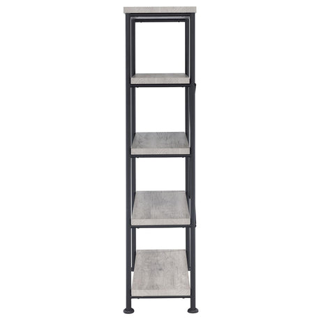 Analiese Gray Driftwood 4-Shelf Bookcase from Coaster - Luna Furniture