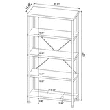 Analiese Gray Driftwood 4-Shelf Bookcase from Coaster - Luna Furniture