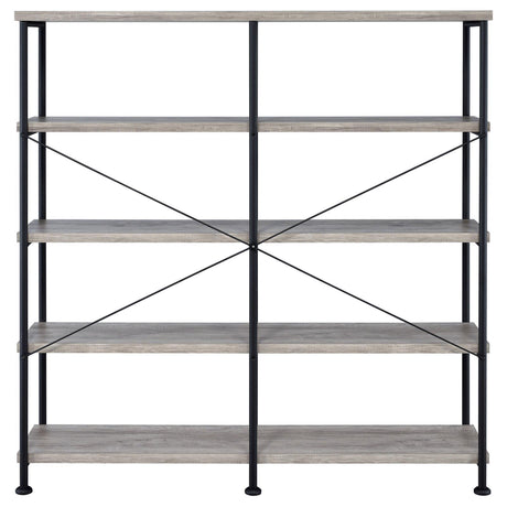 Analiese Gray Driftwood 4-Shelf Open Bookcase from Coaster - Luna Furniture