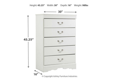 Anarasia White Chest of Drawers from Ashley - Luna Furniture
