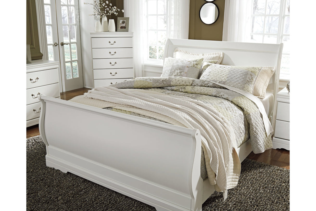 Anarasia White Queen Sleigh Bed from Ashley - Luna Furniture
