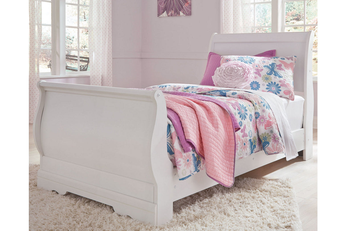 Anarasia White Twin Sleigh Bed from Ashley - Luna Furniture
