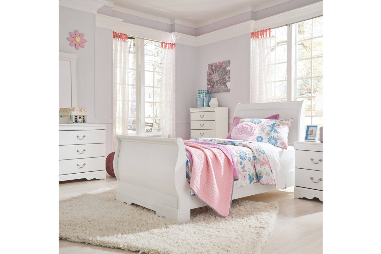 Anarasia White Twin Sleigh Bed from Ashley - Luna Furniture