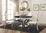 Anchorage Chrome 5-Piece Round Dining Set from Coaster - Luna Furniture