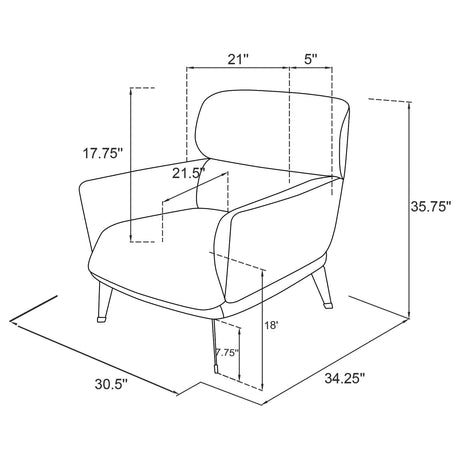 Andrea Blue Heavy Duty High Back Accent Chair from Coaster - Luna Furniture