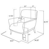 Andrea Orange Heavy Duty High Back Accent Chair from Coaster - Luna Furniture