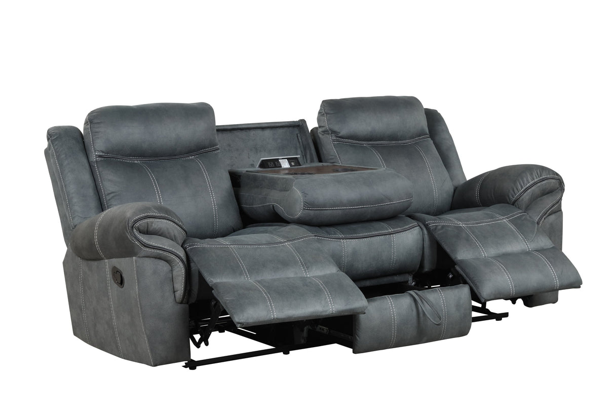Andres Gray 3-Piece Reclining Living Room Set from Happy Homes - Luna Furniture