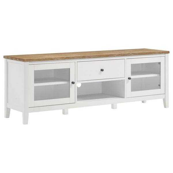 Angela Brown and White 2-Door Wooden 67" TV Stand
