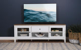 Angela Brown and White 2-Door Wooden 67" TV Stand from Coaster - Luna Furniture
