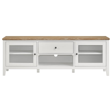 Angela Brown and White 2-Door Wooden 67" TV Stand from Coaster - Luna Furniture