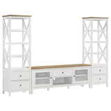 Angela Brown and White 2-Door Wooden 67" TV Stand from Coaster - Luna Furniture