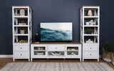 Angela Brown and White 2-Door Wooden 67" TV Stand from Coaster - Luna Furniture
