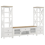 Angela Brown and White 3-Piece Entertainment Center With 67" TV Stand from Coaster - Luna Furniture