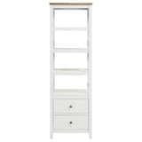 Angela Brown and White 4-Shelf Wooden Media Tower with Drawers from Coaster - Luna Furniture