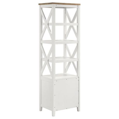Angela Brown and White 4-Shelf Wooden Media Tower with Drawers from Coaster - Luna Furniture