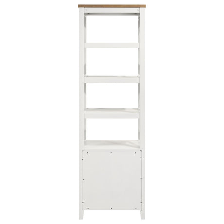 Angela Brown and White 4-Shelf Wooden Media Tower with Drawers from Coaster - Luna Furniture