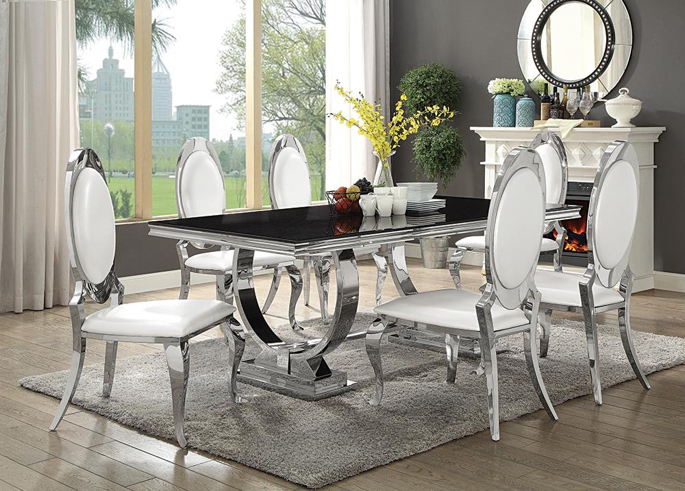 Antoine Chrome 5-Piece Rectangular Dining Set from Coaster - Luna Furniture