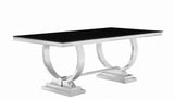 Antoine Chrome and Black Rectangular Dining Table from Coaster - Luna Furniture