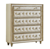 Antonella Ivory and Camel Tufted Upholstered Bedroom Set from Coaster - Luna Furniture