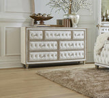 Antonella Ivory and Camel Upholstered 7-Drawer Dresser from Coaster - Luna Furniture