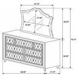 Antonella Ivory and Camel Upholstered 7-Drawer Dresser with Mirror from Coaster - Luna Furniture