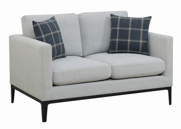 Apperson Light Gray Cushioned Back Loveseat