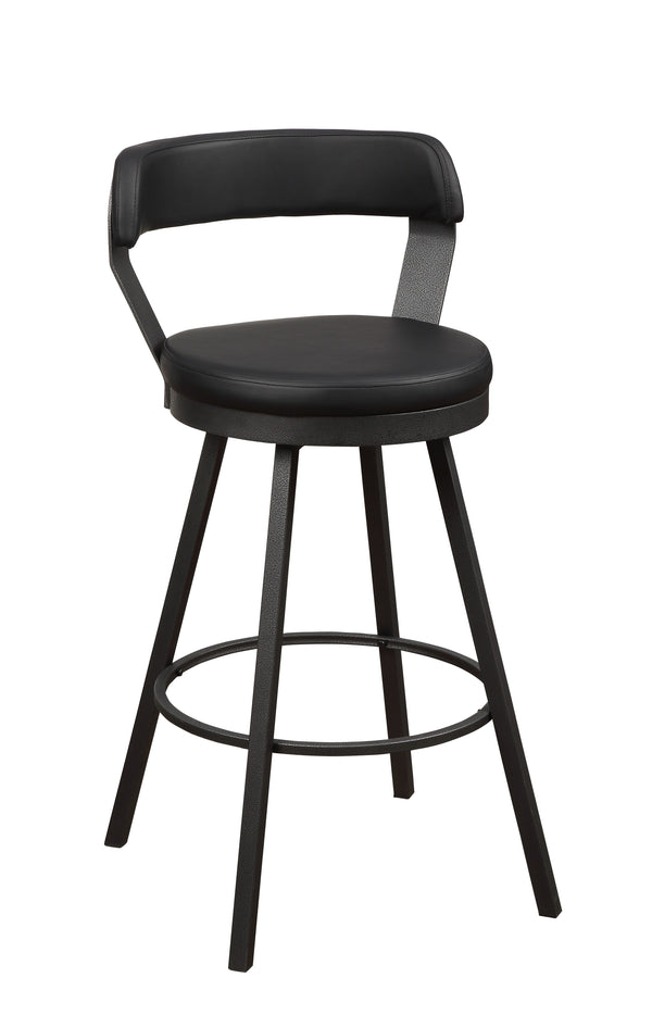 Appert Black/Dark Gray Swivel Counter Height Chair, Set of 2