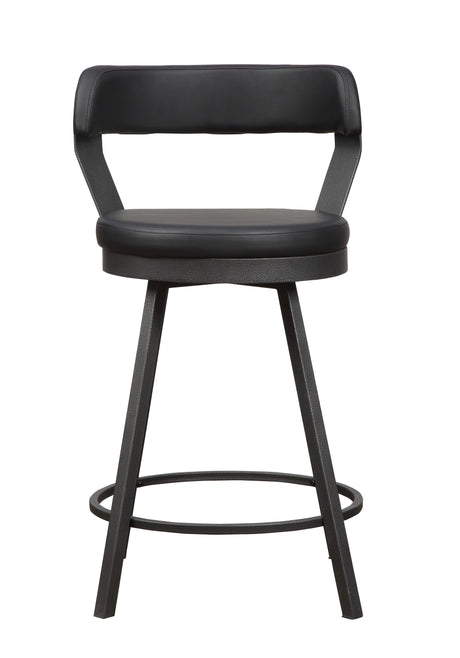 Appert Black/Dark Gray Swivel Counter Height Chair, Set of 2 from Homelegance - Luna Furniture