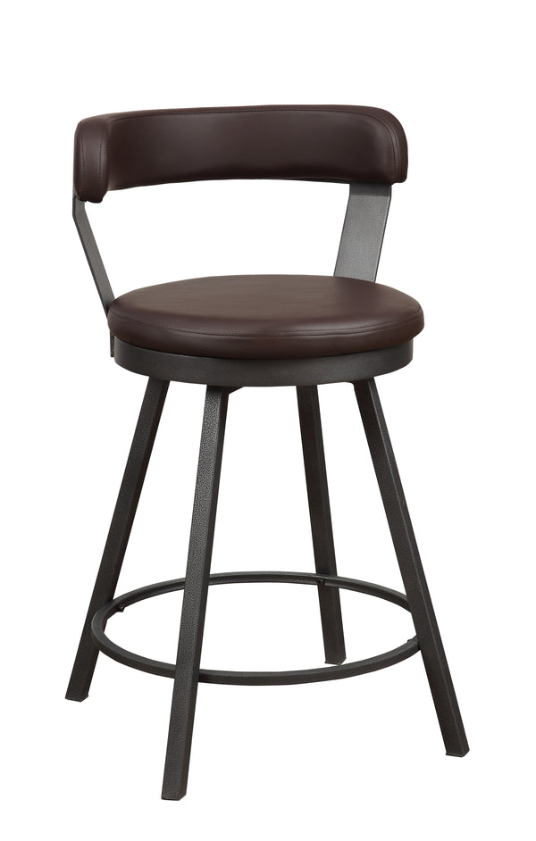 Appert Brown/Dark Gray Swivel Counter Height Chair, Set of 2