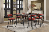 Appert Red/Dark Gray Swivel Counter Height Chair, Set of 2 from Homelegance - Luna Furniture