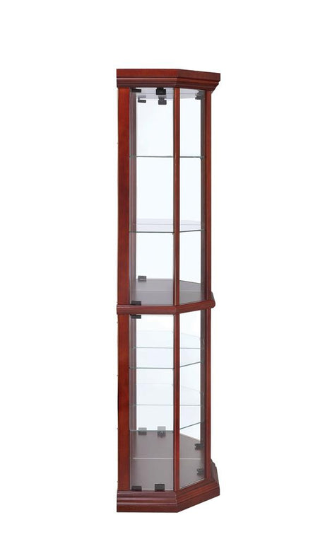 Appledale Medium Brown 6-Shelf Corner Curio Cabinet from Coaster - Luna Furniture