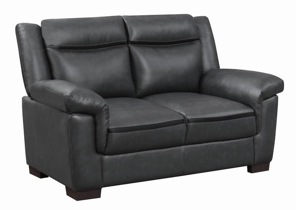 Arabella Gray Pillow Top Upholstered Loveseat