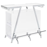 Araceli White High Gloss and Chrome Home Bar Wine Cabinet from Coaster - Luna Furniture