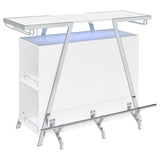 Araceli White High Gloss and Chrome Home Bar Wine Cabinet from Coaster - Luna Furniture