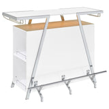 Araceli White High Gloss and Chrome Home Bar Wine Cabinet from Coaster - Luna Furniture